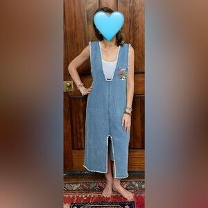 NWOT Pol Denim Jumper Dress embellished with Novelty Buttons